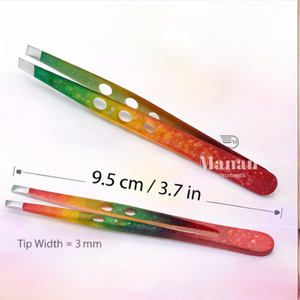 Pince à épiler professionnelle de qualité supérieure, dégradé de couleurs, en acier inoxydable, inclinée, pour la précision de l'épilation des sourcils, cosmétique - Product Image 3