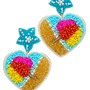 Pendientes de Corazón con Lentejuelas y Cuentas Bordadas con Estilo, con un Diseño de Lujo y Artesanía Premium - Product Image 3