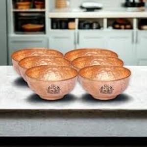 Round Shape Multi-Purpose Copper Bowl <b>Set</b> Multi-Size for Fruits Soup Commercial Buyer-for Food Made of Steel Metal Iron <b>PC</b> - Product Image 2