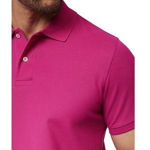 Polo de golf personnalisé en coton pour homme, manches courtes, coupe oversize, motif à carreaux uni, respirant, décontracté, uniforme, vêtements en gros - Product Image 4