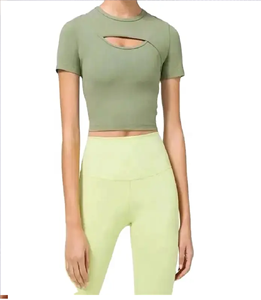 Top Deportivo Corto de Verano Personalizado, de Alta Sujeción, Suave, Transpirable, para Gimnasio, Fitness, Yoga, Sexy, Rosa, para Mujer, 100% Orgánico - Product Image 1