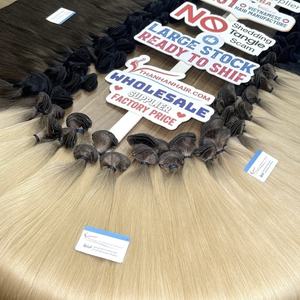 GRAND ORDRE: Extension de cheveux de trame attachée à la main Extension de cheveux humains vietnamiens droite naturelle différentes couleurs et longueurs de trame - Product Image 4
