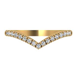 Bague en or jaune 10 carats avec diamant de laboratoire taille ronde et bande de diamants fantaisie, cadeau pour femmes en bijoux de soirée - Product Image 1