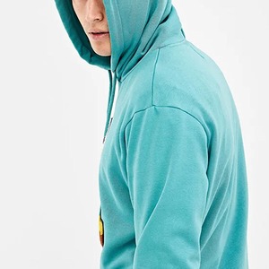 เสื้อมีฮู้ดผ้าขนแกะแนวสตรีทให้ความอบอุ่นสำหรับผู้ชายผ้าคอตตอน100% มีฮู้ดแบบถุงเปิดไหล่ปักลายกำมะหยี่มีซิปเต็มแนวสตรีท - Product Image 5