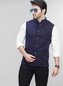 Gilet bleu marine pour homme de qualité supérieure, idéal pour le bureau, les réunions d'affaires, les mariages et les soirées, disponible à un prix abordable - Product Image 3
