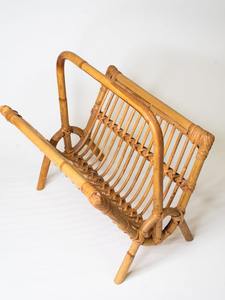 Porte-revues en rotin tissé à la main, porte-journaux en osier naturel, support de rangement pour magazines sur pied pour la décoration de la maison et du salon - Product Image 5