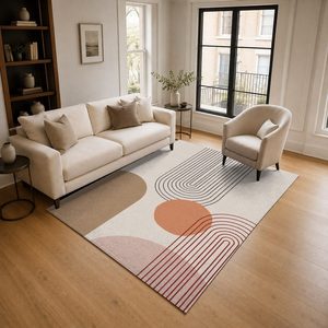 RUGS DEPOT LXDP-0349 Wholesale Terracotta Gold Bohemian Persian Digital Printed Machine Washable Chenille Area Rug Non <b>Slip</b> - Product Image 2
