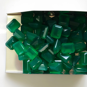 Pierre précieuse naturelle en onyx vert, coupe octogonale 9x7 mm, meilleure qualité, pierre brute pour la fabrication de bijoux - Product Image 4