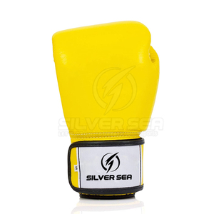 2023 Custom Made High Quality Breathable Lightweight Pakistani Leather Men's Boxing <b>Gloves</b> for Martial Arts-<b>Silver</b> Sea Sports - Product Image 6