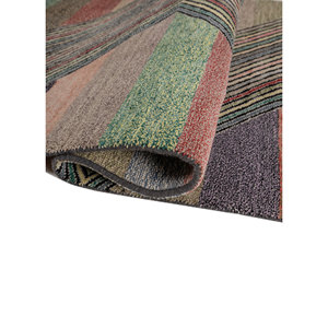 Manchaha Hand Knotted Wool & Bamboo Silk Rugs <b>Grey</b> & Black-for Home Decor LES-1033-A - Product Image 2