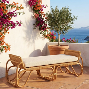 Banc en rotin d'extérieur durable, confortable, écologique et minimaliste pour une utilisation dans les fermes et les hôtels - Product Image 3