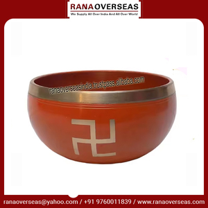 Mới nhất Thương hiệu Mới Rana ở nước ngoài Inc Brass hát Bát swastic biểu tượng cho Chakra chữa bệnh giảm căng thẳng Yoga với giá bán buôn - Product Image 3