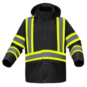 Vestes de sécurité de chantier pour hommes, haute visibilité, softshell, bande réfléchissante noire, différentes couleurs et tailles plus grandes - Product Image 2