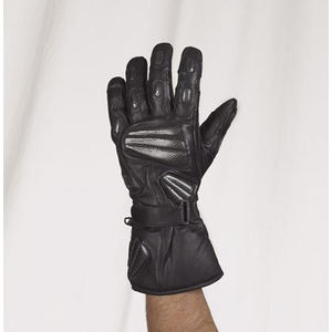Gants de motard robustes HMB-2043A en cuir longs jusqu'aux poignets avec protection en gel pour sports d'hiver en extérieur et conduite - Product Image 1