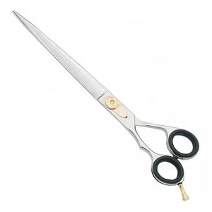 Tijeras de aseo de la mejor calidad, hoja recta afilada, tijera de corte de acero metálico para mascotas, tijera de corte de pelo de animales con anillo ladrón - Product Image 3