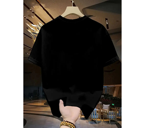 T-shirt à logo brodé pour hommes T-shirt personnalisé en coton décontracté à manches courtes et doux au toucher - Product Image 2