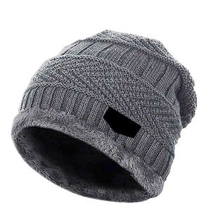 Cómodos gorros para hombre, gorros de Color Jacquard con diseño de logotipo personalizado, gorros de invierno 100% de lana para adultos, gorro ajustable Unisex común - Product Image 2
