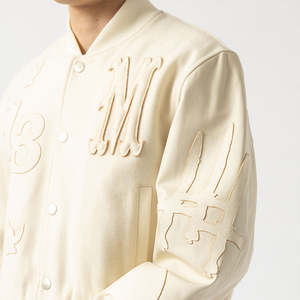 Chaqueta de Béisbol Varsity Entallada para Hombre, de Alta Calidad, 100% Algodón, Personalizada, con Cuello Alto, Estilo Urbano, Bordado, Invierno 2025 - Product Image 6