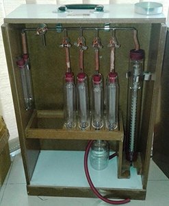 Suministro de laboratorio, aparato Orsat, equipo de prueba de 4 pipetas, horno, sistema de combustión de análisis de combustible de gas hecho de vidrio - Product Image 2