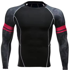 High Quality Custom MMA BJJ Rash Guard Long Compression Gym Fabric Shorts Sublimation Print Wholesale Available <b>for</b> Fight - Product Image 3