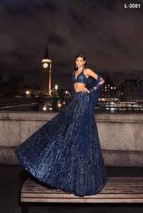 ชุดเลเฮนกาอินเดียที่สวยงามที่สุด ประดับด้วยเลื่อมและงานปักดิ้น  คอลเลคชั่นชุดเลเฮนกาโชลีสำหรับงานแต่งงานและงานเทศกาล - Product Image 3