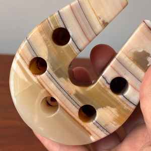 Vintage Onyx Stone Horse <b>Shoe</b> Shaped Pencil Holder Desk Organizer Unique Elegant Office Desk Accessory - Product Image 2