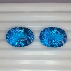 Par de Topacio Azul suizo cortado con láser natural Calidad AAA de 54,72 CTS con brillo AAA Color agradable Fabricación perfecta disponible a precio barato - Product Image 3