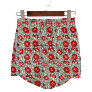 Women's Wrap Shorts Floral Block Print Relaxed Fit Cotton Hand Block Printed Women's Wrap Shorts Summer Block Print Wrap Shorts - Product Image 2