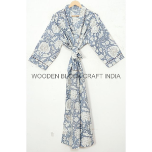 Kimono de algodón 100% para mujer, elegante vestido de Kimono de algodón para mujer, hermosa bata de baño Maxi y bata de ducha para el verano - Product Image 2