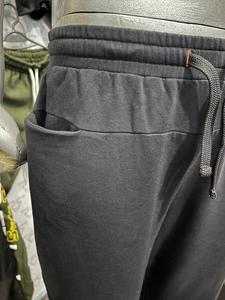 Pantalon de survêtement de sport beige pour hommes, spandex en coton fuselé extensible avec broderie, délavé foncé, décontracté, style sport, léger - Product Image 2