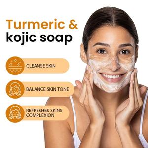 Handmade 100g Anti-<b>Acne</b> Exfoliating Bar <b>Soap</b> for Oily Skin Turmeric Lemon Kojic Acid Formula Cross-Border Trade Fashion TK Model - Product Image 4