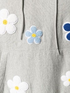 เสื้อฮู้ดผ้าคอตตอนโพลีเอสเตอร์สำหรับผู้ชายทรงโอเวอร์ไซส์งานปักแบบสวมหัวสีพื้น - Product Image 2