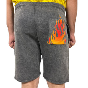 กางเกงขาสั้นระบายอากาศและเป็นมิตรกับสิ่งแวดล้อมสำหรับผู้ชายกางเกงขาสั้นเอวรูดปรับได้พิมพ์ลายฤดูร้อน - Product Image 4