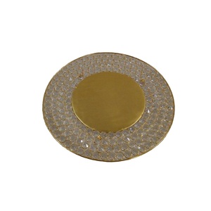 Plats d'hôtel de restaurants servant le chargeur plaque décorative de chargeur d'acier inoxydable de bordure de mosaïque plaquée pour la nourriture de noce - Product Image 1