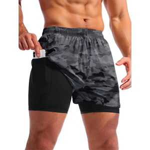 Casual Summer <b>Elastic</b> <b>Waist</b> Training <b>Shorts</b> <b>With</b> Pockets Custom <b>Mens</b> 2 in 1 <b>Shorts</b> Running Gym <b>Shorts</b> - Product Image 1