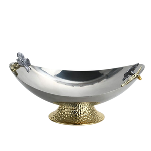 <b>Top</b> Selling Aluminium Cast Leaf-Shaped Serving Dish Kitchen Accessories <b>Table</b> <b>Top</b> Decorative Bowl For Weddings And Parties - Product Image 3