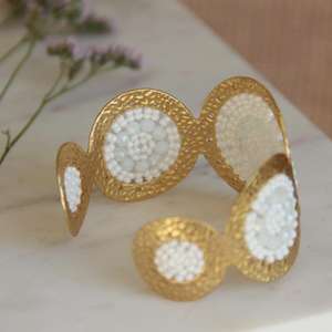 Brass Bangles <b>Cuffs</b> and for <b>Fashion</b> Jewelry Glass Beads <b>Cuff</b> Made From India & by HFCRAFT - Product Image 1