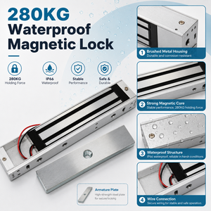 <span class=keywords><strong>Serrure</strong></span> de porte électromagnétique étanche 280KG 600LBS, <span class=keywords><strong>serrure</strong></span> magnétique électrique, contrôle d'accès extérieur, <span class=keywords><strong>serrure</strong></span> EM pour porte simple - Product Image 3