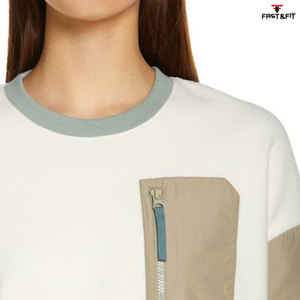 New Design Autumn Winter Plain <b>Drop</b>-shoulder Fashion Pullover Embroidered Women Sweatshirt - Product Image 6