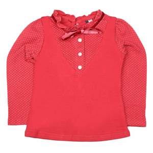 เสื้อยืดแขนยาวเด็กผู้หญิง - สีน้ำตาลแดง - Product Image 1
