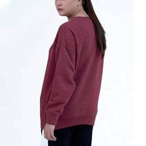 Ropa de invierno lisa y extragrande de manga larga informal en blanco, precio barato al por mayor, superventas, Sudadera de cuello redondo de secado rápido para mujer - Product Image 2