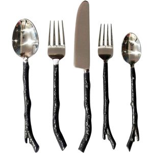 Juego de cubiertos de restaurante de acero inoxidable Chapado en plata hechos a mano al por mayor - Product Image 4