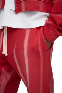 Pantalones Deportivos de Felpa de Algodón Rojo Sólido con Cordón, Lavado Ácido, Estilo Vintage, Servicio OEM, Venta al Por Mayor, Alta Calidad, Logotipo Personalizado - Product Image 2