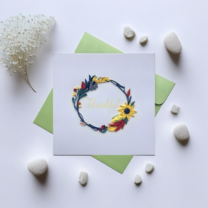 Tarjeta de regalo de papel hecha a mano de Vietnam con elegante patrón floral texturizado en 3D - Product Image 2