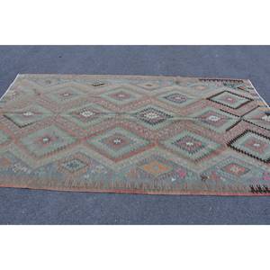 Alfombra de lana turca Vintage 5,5X9,8 pies área grande verde naranja Patchwork rectángulo pasillo patrón 10mm látex para decoración de habitación - Product Image 3