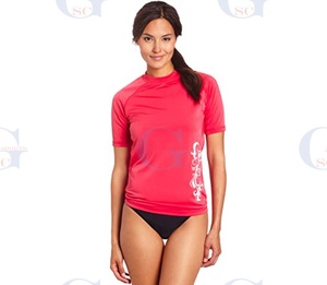High Quality <b>Slim</b> Sport Rash Guards for Women Custom Printed O-Neck BJJ MMA Comfortable Spandex Fabric Latest Pattern Design - Product Image 2