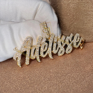 จี้เพชรแท้ VS แบบเต็มตัว ประดับเพชรธรรมชาติ  รับสั่งทำชื่อตัวอักษรใดก็ได้ ทองคำแท้ 10K ดีไซน์หรูหราไม่ซ้ำใคร ของขวัญสำหรับเธอหรือเขา - Product Image 3