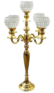 Centros de Mesa para Bodas, Candelabros Antiguos Dorados con Florero, Portavelas de Metal Hecho a Mano para Decoración de Fiestas - Product Image 6