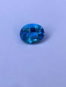 Luxury Natural Blue Topaz for Pendant Making High Luster Precious Stone 6.20CTS 10x12 Gemstone <b>Weight</b> 6.20g - Product Image 2