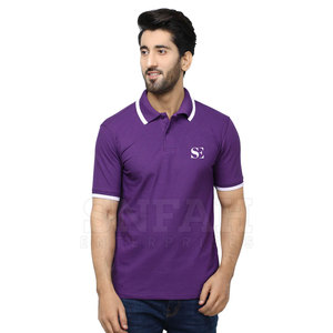 OEM personalizado de los hombres para Polo Camisetas Patrón sólido con su propio diseño de logotipo 220 gramos Peso de la tela - Product Image 1